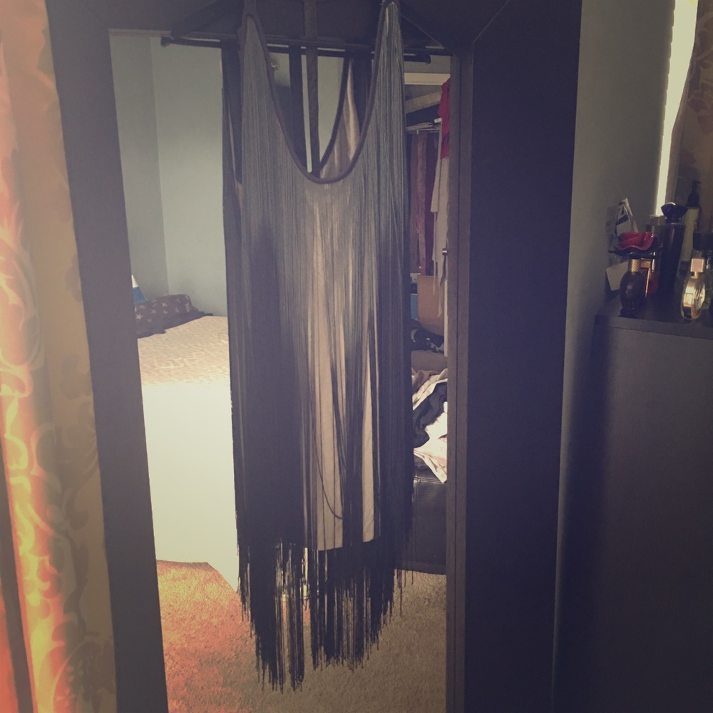 Grey/Black tassel dress